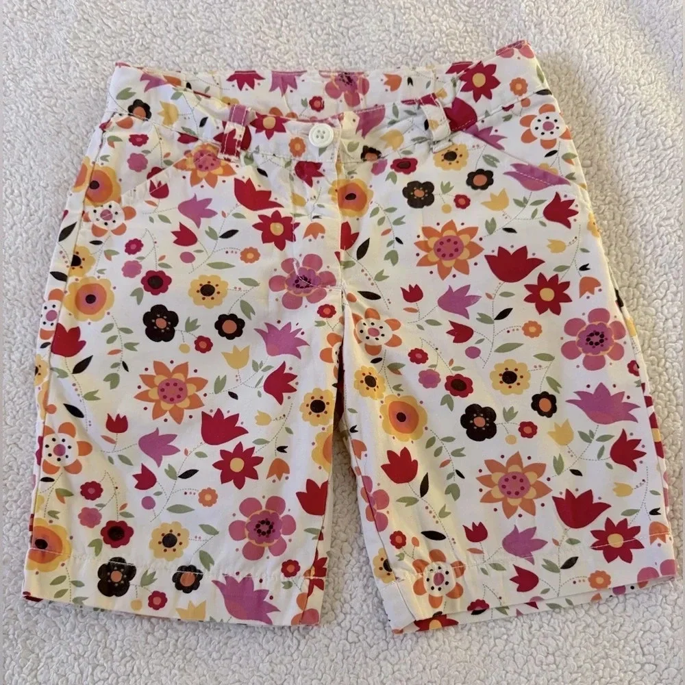 Gymboree girls 5 spring floral design with 2 front pockets 💯 % cotton zipper.